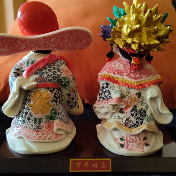 Vintage Traditional Chinese Bride and Groom Good Luck Doll Statue - Picture 3 of 14